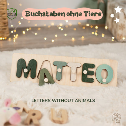 Personalized Wooden Puzzle with Name | Farm | Set 7