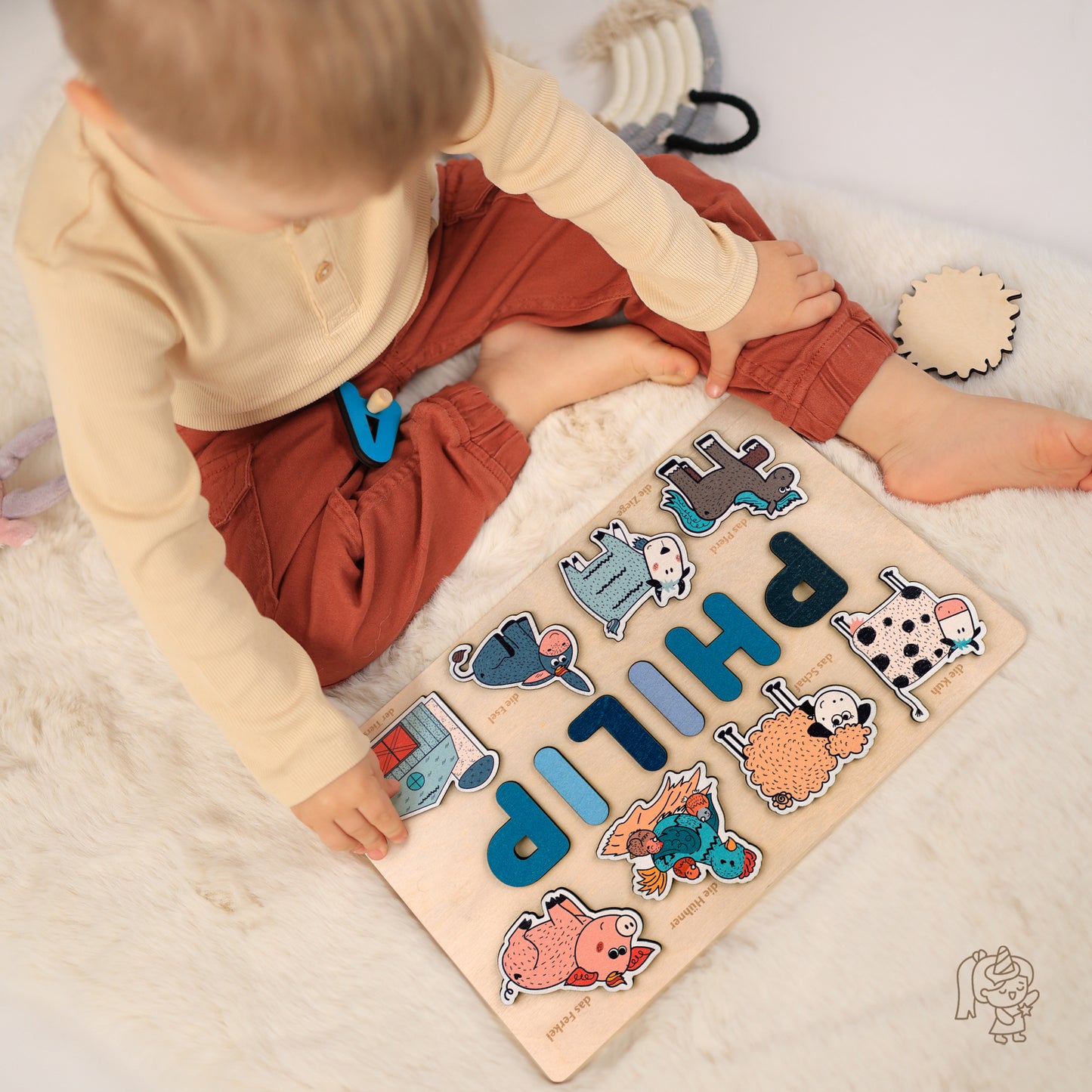 Personalized Wooden Puzzle with Name | Farm | Set 5