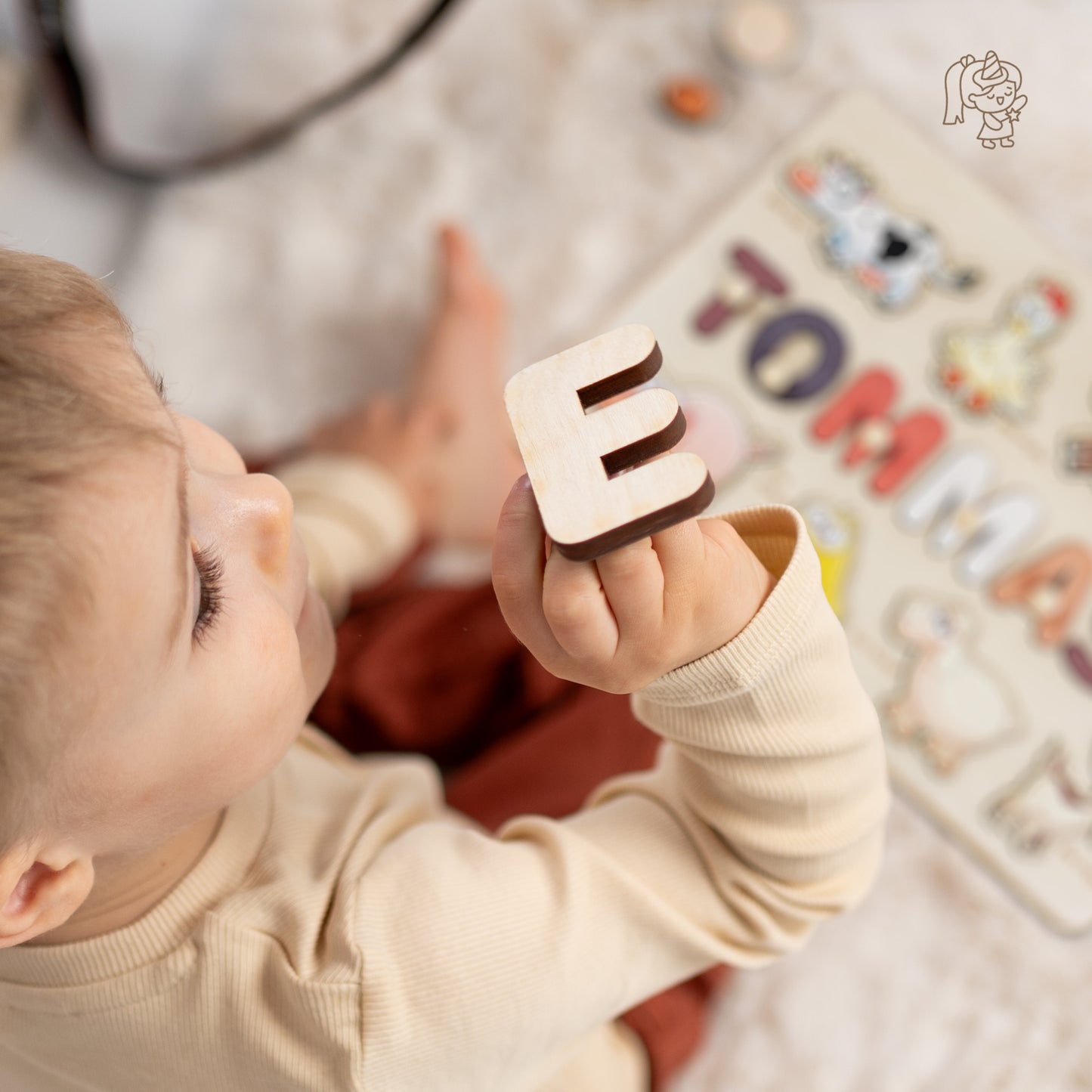Personalized Wooden Puzzle with Name | Farm | Set 9
