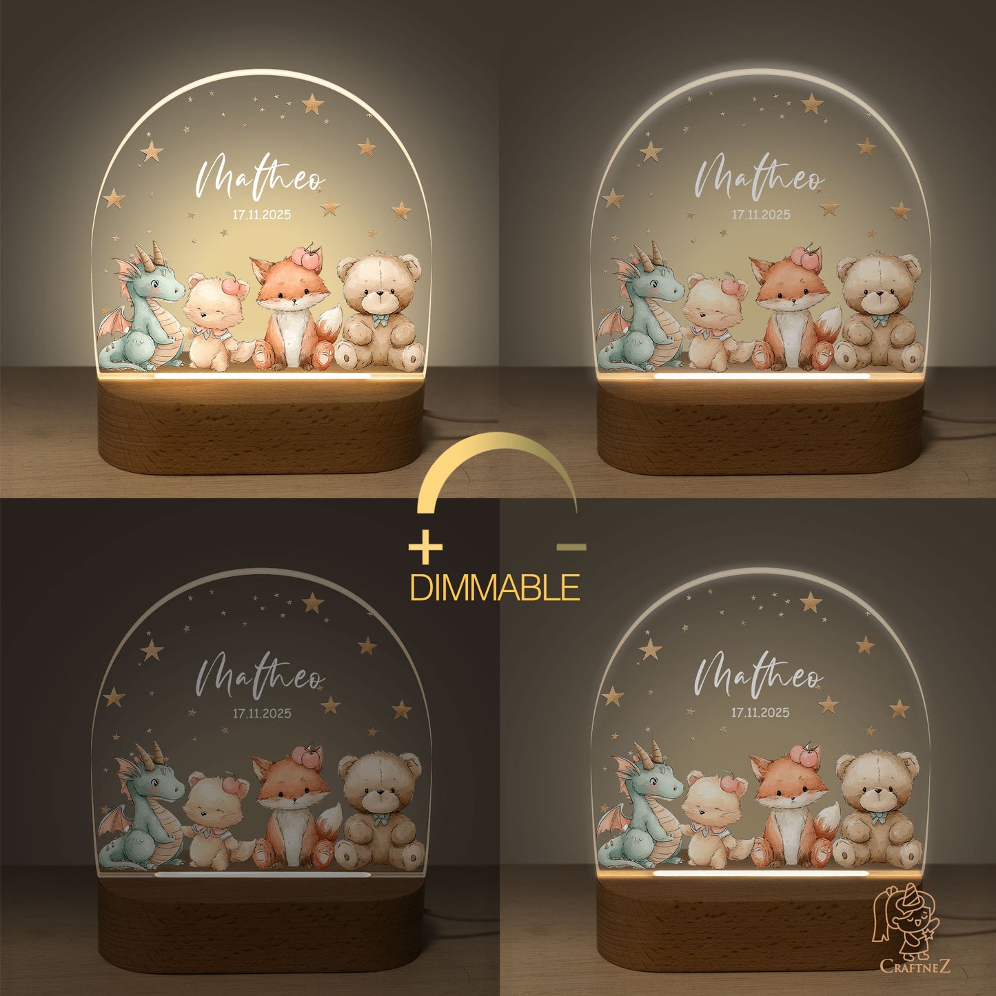 Personalized Night Light with Name | Dreamland Friends