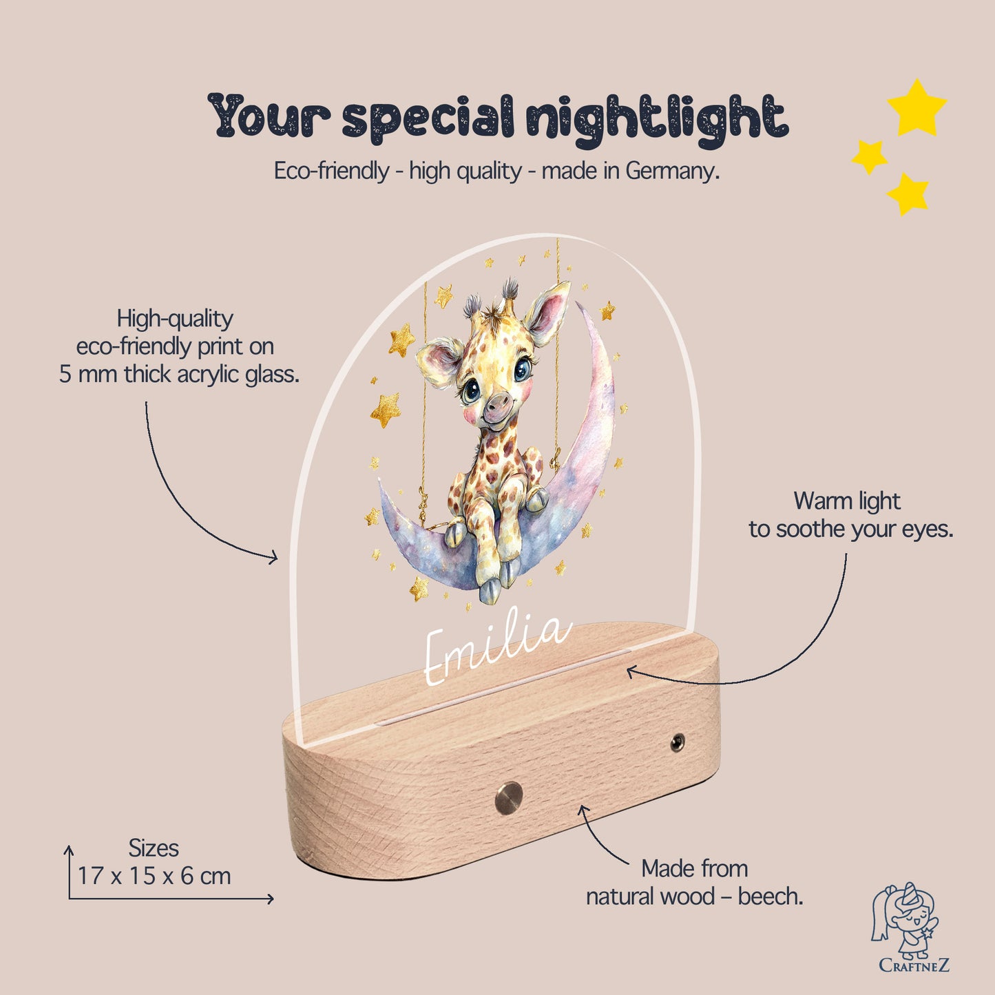 Personalized Night Light with Name | Starlit Dreamers